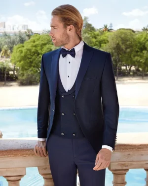Fato de Noivo Azul Escuro de Casamento